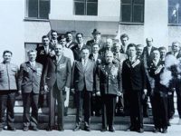 Ветераны Великой Отечественной войны ГК КПСС. Вылегжанин А.Д., 1 ряд, второй справа