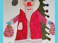 Аджимурат Катя, 9 лет, Дед Мороз. Гуашь. Пед. Галичина Е.П.