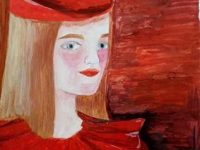 Горшкова Ульяна_15 лет_Автопортрет в образе. Парижанка А.А.Дейнека_гуашь_ преп. Телицына О.В.