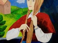 Шаль Лена_14 лет_Автопортрет в образе. Девушка.Златю Бояджиев_гуашь_преп. Телицына О.В.