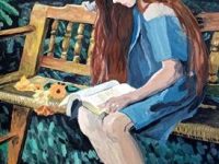 Веникова Аня_13 лет_Автопортрет в образе.На садовой скамейке. Нестеров М.В._ гуашь_преп. Телицына Н.Н.