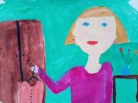 Уварова Злата_9лет_Портрет мамы_гуашь_преп. Телицына Н.Н.