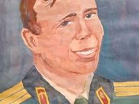 Фот Мария_12 лет_Юрий Алексеевич Гагарин_гуашь_преп. Фурса В.А.