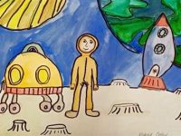 Кених Софья_8 лет_Испытание лунахода_акварель, маркер_преп. Галичина Е.П.