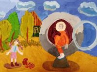Кутузова Эмилия_9 лет_Встреча с первым космонавтом_гуашь_преп. Галичина Е.П.