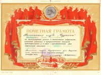 грамота Бочкарёвой Н.Н. за успехи в воспитании молодёжи